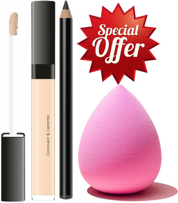 USBK Face Make-Up Concealer With white crayon kajal(3 Items in the set)