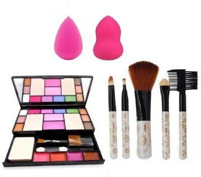 ClubComfort 6171 Makeup kit + 5 pcs Makeup Brush +2 pc Blender Puff Combo(4 Items in the set)