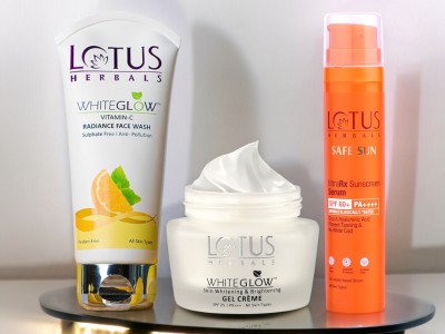 LOTUS HERBALS WHITEGLOW VITAMIN C FACEWASH & GEL WITH CREME SUNSCREEN SERUM(3 Items in the set)