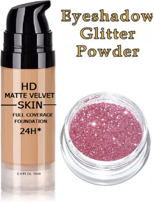 ADJD Mini gilliter eyeshadow shimmer and glitter With Matte Perfect Cover Foundation(2 Items in the set)