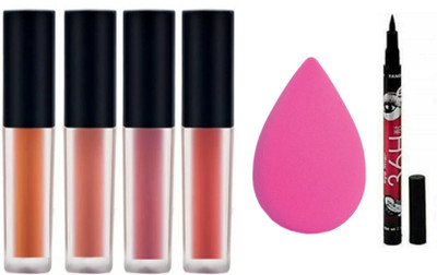 Alkaf The red adtion lipstick with 36H Eyeliner and 1 beauty blander(3 Items in the set)