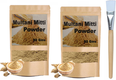 ADJD Face pack brush With For Skin Cleansing Multani Mitti Powder(2 Items in the set)