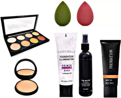 SUBHMUN 3 in 1 Contour Palette Concealer 9727 & Compact Powder & Makeup Primer & Fixer & Foundation + 2 Pcs Puff(6 Items in the set) SUBHMUN 3 in 1 Contour Palette Concealer 9727 & Compact Powder & Makeup Primer & Fixer & Foundation + 2 Pcs Puff(6 Items in the set)