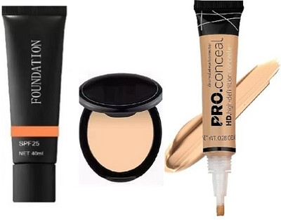 prikcy Makeup Kit Fit Me Foundation, Compact Powder & Concealer(3 Items in the set)