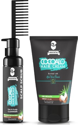 MUUCHSTAC Cocoalo Hair & Scalp Exfoliating Shampoo with Hair Cream for Men | Deep Hair & Scalp Cleansing(2 Items in the set)
