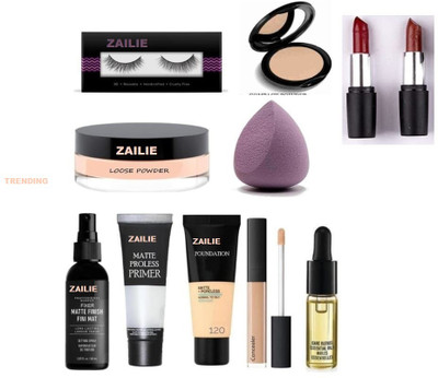 Zailie 3in1bse-elsh-serum-2balm-lospwdr-compct-puf-cnclr(11 Items in the set)