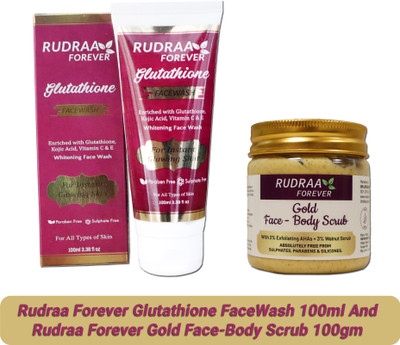 RUDRAA FOREVER Glutathione Face Wash And Gold Face-Body Scrub Face Care Combo(2 Items in the set)