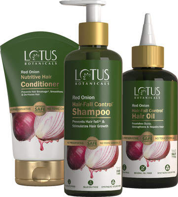 Lotus Botanicals Red Onion Clean & Nourish Hair Combo(3 Items in the set)