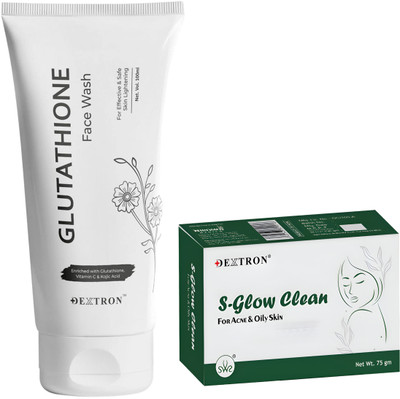 DEXTRON Glutathione Facewash & S-Glow Clean Soap Combo – 135g(1 Items in the set)