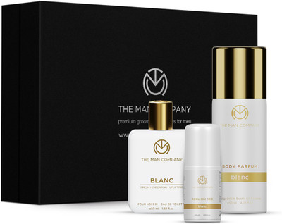 THE MAN COMPANY Perfume Set of Blanc EDT 50 ml, Roll-On Deo 55 ml & Body Spray for Men(3 Items in the set)