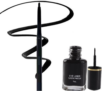 Wonholli Long Lasting Eyeliner + Waterproof & Long lasting Kajal(2 Items in the set)