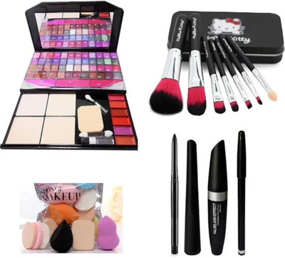 mkldsrh 6155 make up kit with make up brushes with make up sponges with 3 in 1 kajal eyeliner mascara for face make up(4 Items in the set)