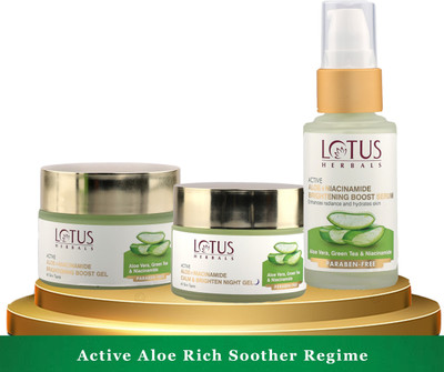 LOTUS HERBALS Active Aloe + Niacinamide Rich Soother Regime(3 Items in the set)