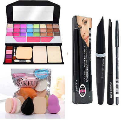 SHAGGY All in1 Professionla Makeup kit With 6 puff set & 3in1 Mascara Eyeliner(3 Items in the set)