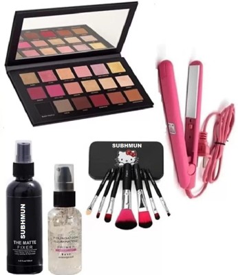 SHEFFO Eyeshadow & Soft Makeup Brushes & Straightener ,Fixer , primer(5 Items in the set)