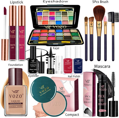VOZO Makeup Combo Sets One-stop Beauty Package for Beginners and Professionals ST-277(15 Items in the set)