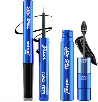 Sotrue Dark Spell 2-in-1 Mascara & Eyeliner, Black | Long Lasting, Smudge Proof(2 Items in the set)