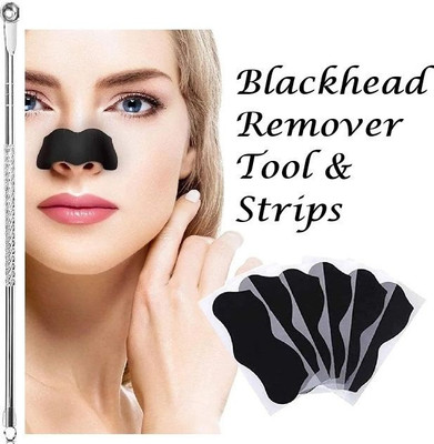 AEPRUY Charcoal Nose Strips To Remove Black Heads With Blackhead Remover Needle Round(2 Items in the set)