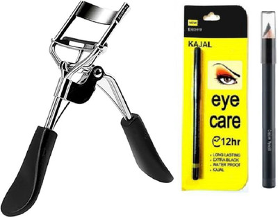 Glamezone Eyelash Curler & Beauty Kajal & Deep Eyebrow Pencil Professional Set of 3 Makeup(3 Items in the set)