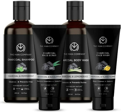 THE MAN COMPANY Anti Pollution Charcoal Set (Charcoal Shampoo + Charcoal Body Wash(4 Items in the set)