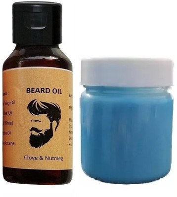 MYEONG Hair Cream Styling Sky Blue Wax And Uneven Beard Oil(2 Items in the set)