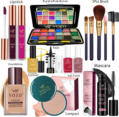 VOZO Makeup Combo Sets One-stop Beauty Package for Beginners and Professionals KT-228(15 Items in the set)