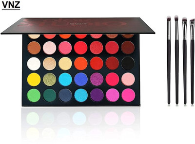 vnz Eyeshadow Palette with 4pc Brush Set, 35 Glazed Shade Eye shadow Palette(1 Items in the set)