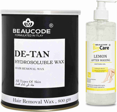 Beaucode Professional Rica De-Tan Hair Removing Wax 800 gm + Lemon After Waxing Gel 500 ml ( Pack of 2 )(2 Items in the set)
