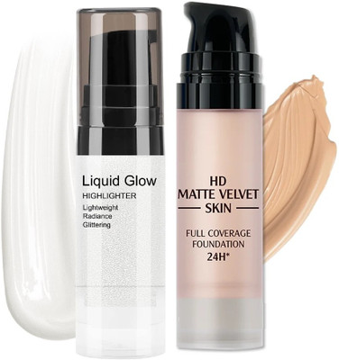 Latixmat Liquid Highlighter Makeup with Liquid Foundation(2 Items in the set)
