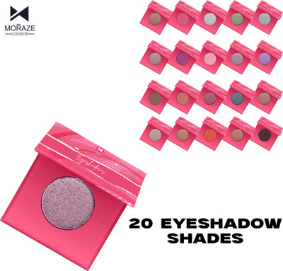 MORAZE Pack of 20 Highly Pigmented Eyeshadows – Matte & Shimmer Shades(20 Items in the set)