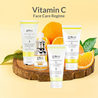 Globus Naturals Vitamin C Face Care Combo - Face Wash, Face Cream, Face Scrub, Face Serum(4 Items in the set)