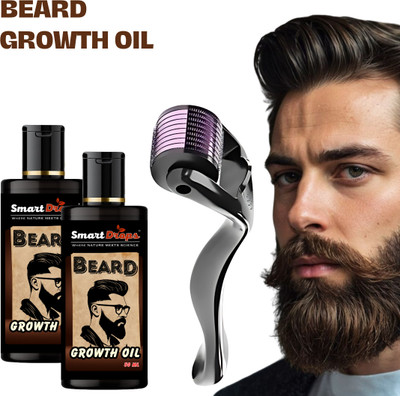 smartdrops Beard Oil for Hair Growth & roller 0.5mm for hair & beard growth, Advanced Formula Based Beard Oil(2 Items in the set)