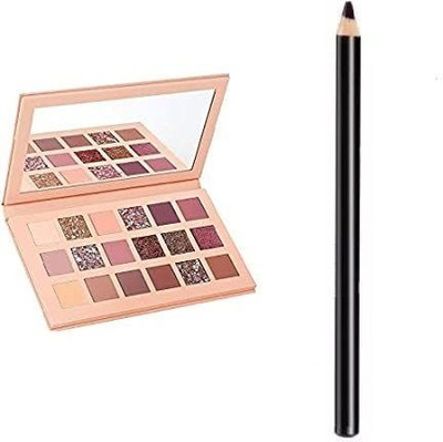 YELGO Eyeshadow Palette 18 (Multi Color) Shimmery Finish And Eyebrow Enhancer Pencile (2 Items in the set)(2 Items in the set)