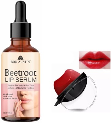 Bon Austin Beetroot Lip Serum 30ml & 1 Pc Apple Shape Red Lipstick - Combo Pack(2 Items in the set)