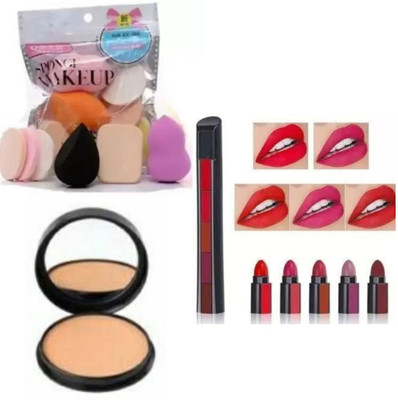 lately MAKEUP COMBO WITH COMPACT 5IN1 LIPSTICK BLENDER PUFF FAMILY(3 Items in the set)