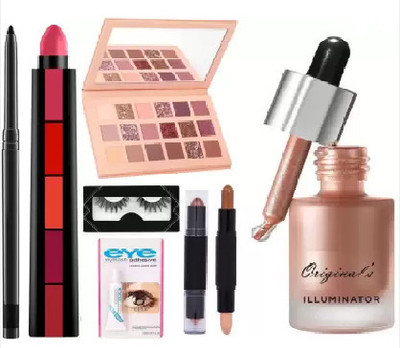 butch Kajal & 5 IN 1 MATTE LIPSTICK & EYESHADOW PALETTE & EYELASHES WITH GLUE & HIGHLIGHTER & CONTOUR STICK(6 Items in the set)