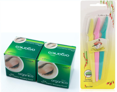 ROODILES Eyebrow Thread & Razor Combo Pack for Precise Shaping and Smooth Finish(5 Items in the set)