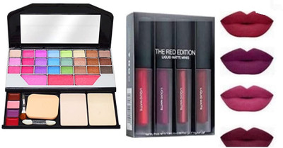 ZOXITAV ALL IN 1 MAKEUP KIT WITH 4 IN1 RED SHADE LIQUID LIPSTIC(2 Items in the set)