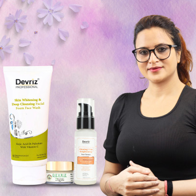 DEVRIZ PROFESSIONAL Skin Brightening Day Serum & Night Cream With Face Wash Pigmentation Kit(3 Items in the set)
