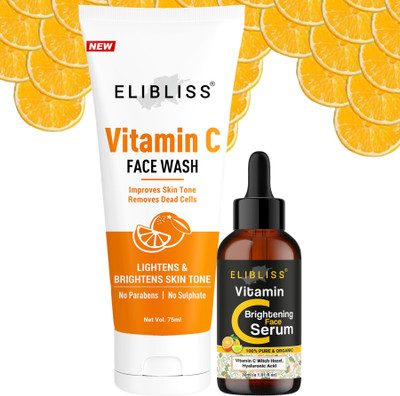 ELIBLISS Achieve a Bright, Clear Complexion with Vitamin C:Gel Face Wash and Serum Combo(2 Items in the set)