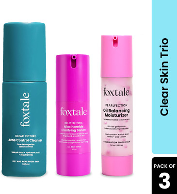 Foxtale Clear Skin Trio – Cleanse, Clarify, Hydrate(3 Items in the set)