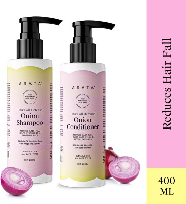 ARATA Hair Fall Defense Onion Combo (Onion Shampoo 200 ML & Onion Conditioner 200 ML)(2 Items in the set)
