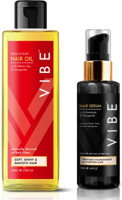 VIBE Non Sticky Hair Oil & Hair Serum Combo Pack 2(2 Items in the set)