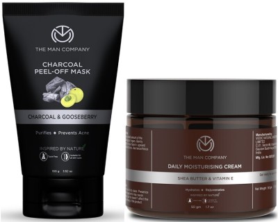 THE MAN COMPANY Tan Removal Detox Pack with Moisturizer & Charcoal Peel Off Mask for Men(2 Items in the set)