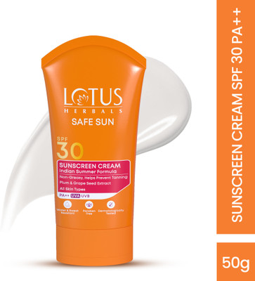 LOTUS HERBALS Sunscreen - SPF 30 PA++ Safe Sun Sunscreen, Black Plum Extract(50 g)