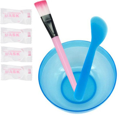 Ghelonadi Professional Facial Bowl and Brush Spatula and Face Tissue Mask Combo Set(7 Items in the set)