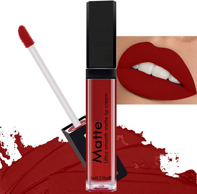MYEONG Smudge Proof And Kiss Proof long lasting Matte Lipstick(Red, 4 ml)