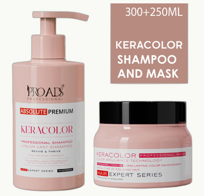 PRO ADS Keracolor Combo Shampoo 300 ml,Conditioner Mask 250 ml COLORED Hair GlowX_LqD(2 Items in the set)