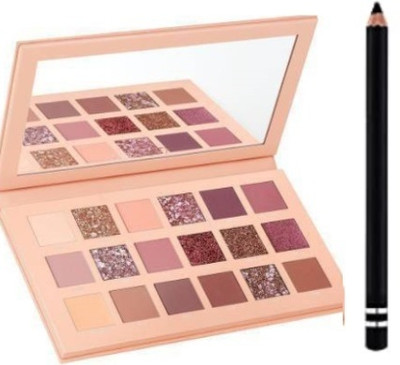 Mixonshun Eyeshadow Palette18 Shimmery Finish And EyebrowPencil black(2 Items in the set)