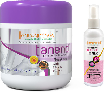 Aaryanveda Bleach Cream 450gm And Rose Face Toner 100ml(2 Items in the set)